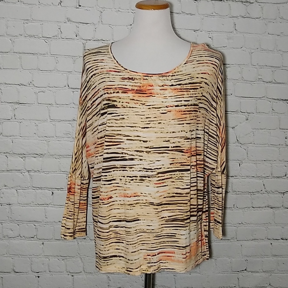 Chicos 2 DolmanTop Multi Color 3/4 sleeves